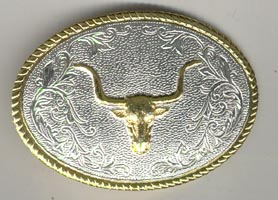 Longhorn Steer buckle in gold and silver look